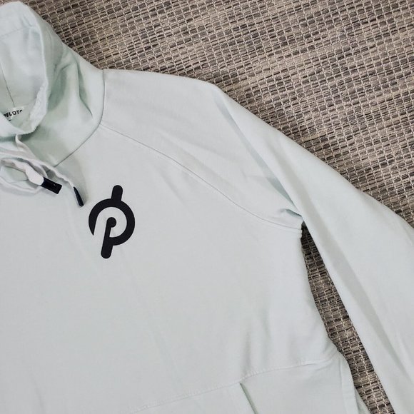 Peloton Cowl Neck Pullover Sweatshirt Womens Small Legacy Mint Green Side Slits - Picture 3 of 13
